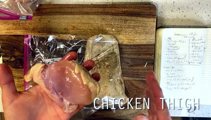 Marinate the chicken: Add the chicken thighs to a ziploc bag with the marinade. Shake to combine and refrigerate for at least 30 minutes.