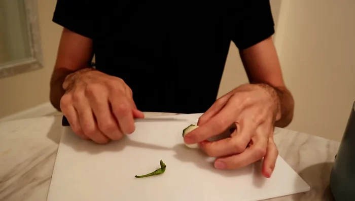 Wash the firecracker eggplants and cut off the tops and any imperfections.
