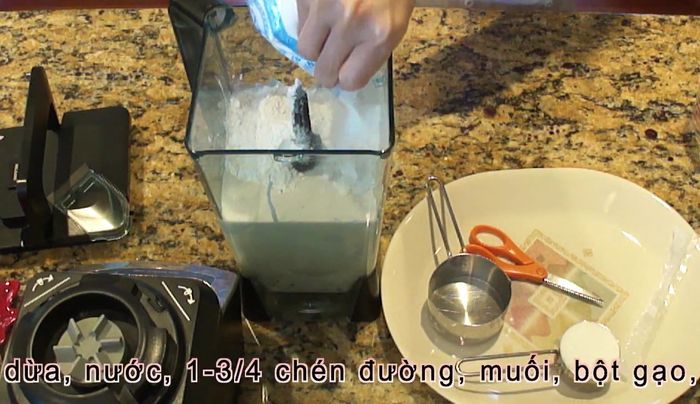 In the same blender, add salt, rice flour, and tapioca starch. Mix well.