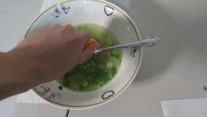 Squeeze lime juice into the soup before serving.