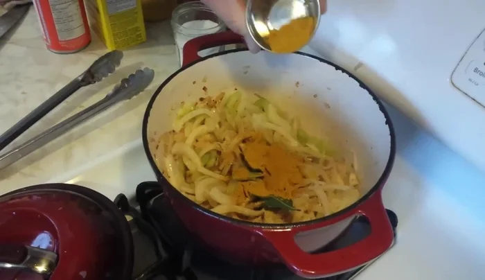 Add kaffir lime leaves.