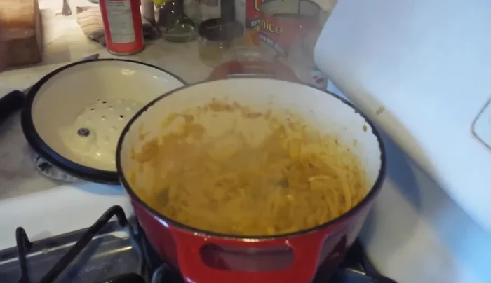 Add chicken stock to the pot.