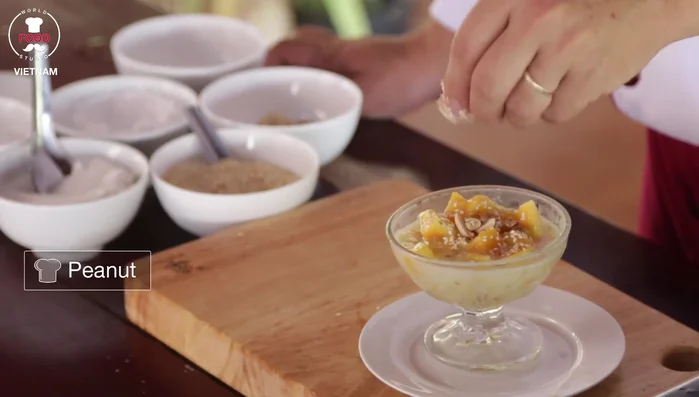 Garnish with sesame seeds, peanuts, and a drizzle of coconut milk or juice.