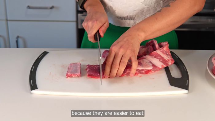 Cut pork riblets into individual pieces and parboil in cold water with salt for 2-3 minutes to remove impurities. Strain and rinse well.