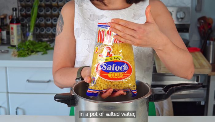 Cook pasta according to package directions, drain, and rinse with cold water.