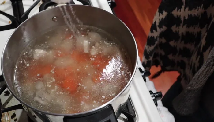 Season with salt, pepper, and a little sugar. Add more fish sauce to taste.