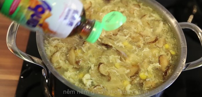 Adjust seasoning with fish sauce, salt, and chicken powder to taste.