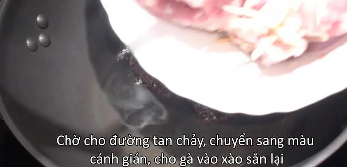 Add the marinated chicken and stir-fry until no longer pink.