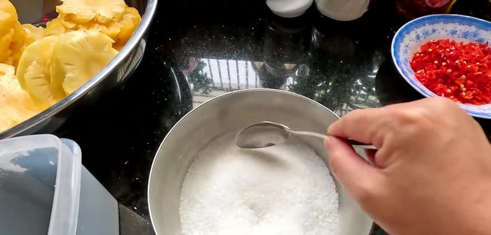 Mix sugar, salt, and MSG in a bowl.