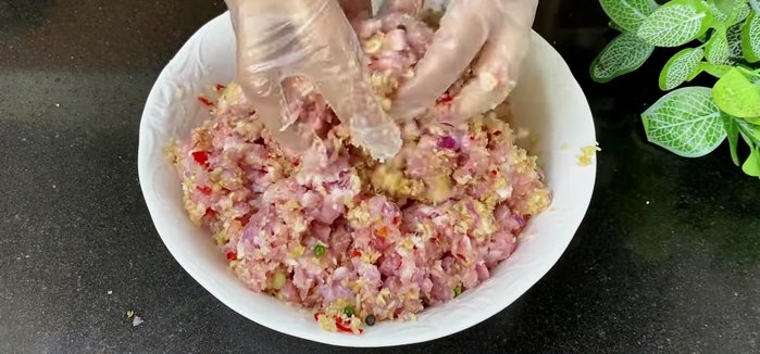 Marinate the meat mixture for 15 minutes to an hour.