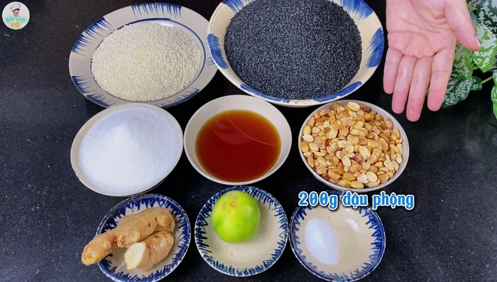 Mix black and white sesame seeds. Wash and dry them thoroughly. Roast on high heat until the water evaporates, then reduce heat and roast until golden and fragrant, stirring frequently. (Look for the white sesame to turn golden and hear a rustling sound).