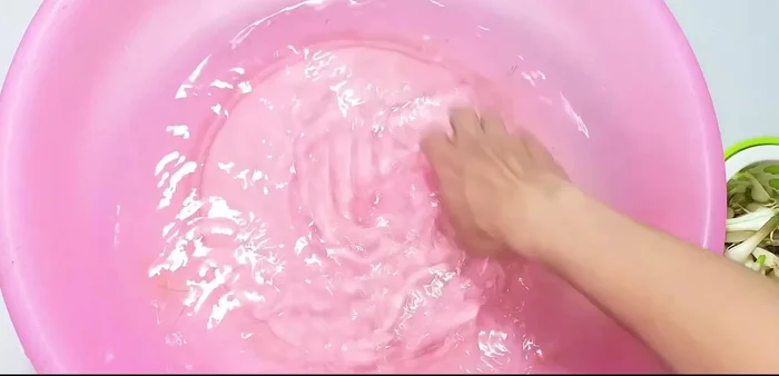 Soak shallots in 2 liters of water with 1 teaspoon of alum for 3 hours to make them white and crispy.