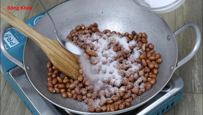 Turn off the stove. Add 2 tablespoons of raw sugar. Stir to combine.
