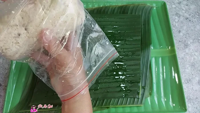 Wrap the loaf tightly in banana leaves (with oil to prevent sticking).