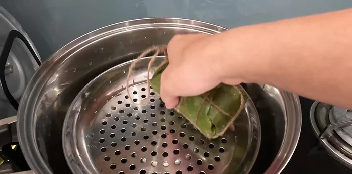 Steam the tofu loaf in a steamer for about 1 hour at medium heat.