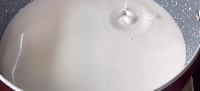 Prepare the coconut milk mixture by simmering coconut milk, sugar, and salt until sugar dissolves. Do not thicken the mixture.