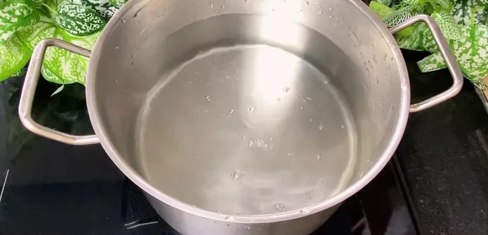 Boil green beans in 3.5 liters of water. Simmer for 10 minutes if you want softer beans. If you prefer firmer beans, add lotus seeds and continue simmering. [66.24]