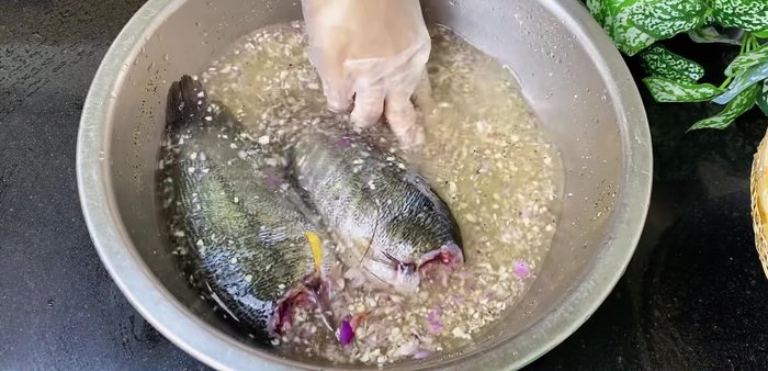 Submerge the fish in the marinade and refrigerate for about a day.