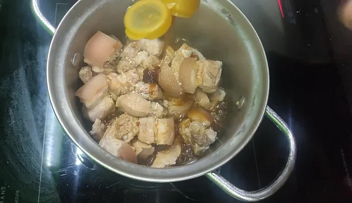 Add the radish. No need to add extra water as the radish will release its own juice. Add oyster sauce for enhanced flavor.