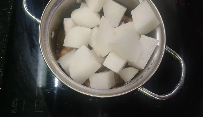 Continue braising for another 15-20 minutes until the radish is soft and the flavors are well combined.