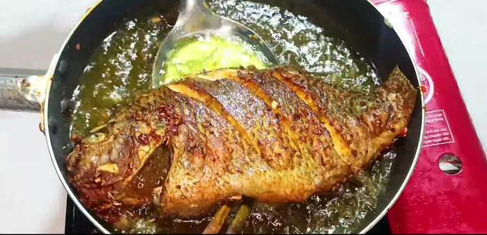 Remove the fish from the pan and set aside.