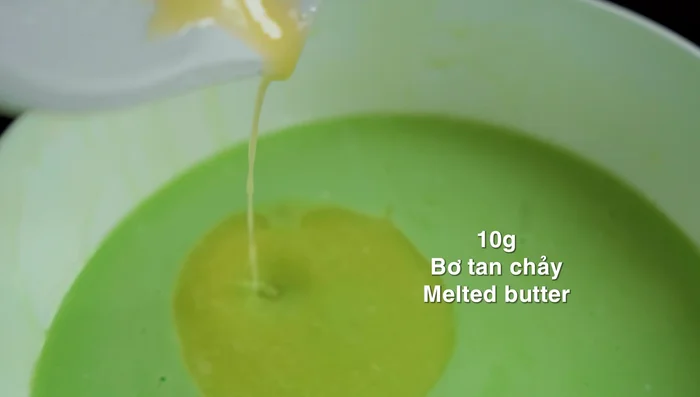 Add melted butter or cooking oil. Stir until combined.