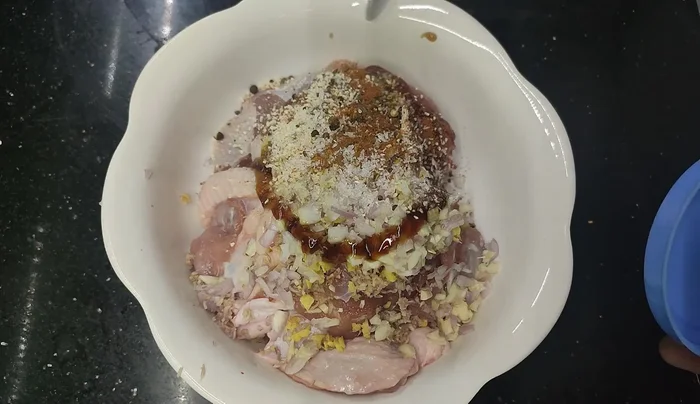 Grill the duck in an air fryer until crispy.
