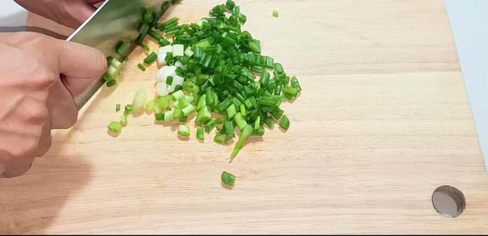 Chop the chili, garlic, and shallots.