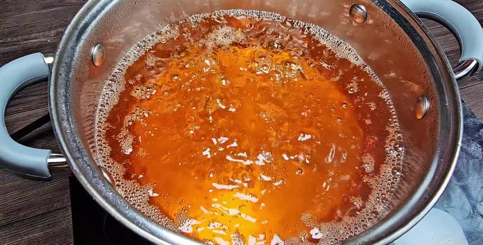 Bring the mixture to a boil over medium heat. Skim off any foam that forms.