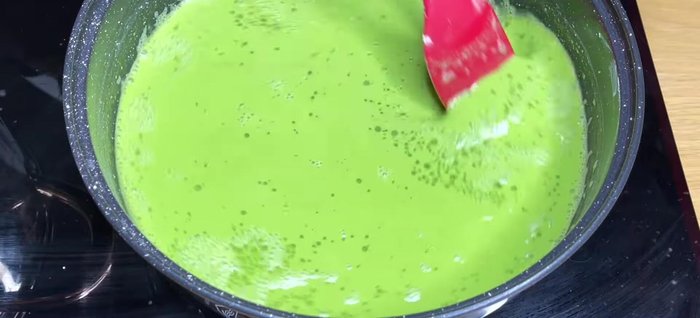 Cook over medium heat, stirring constantly until the mixture thickens and pulls away from the sides of the pan. Reduce heat to low and continue stirring until the mixture sets.
