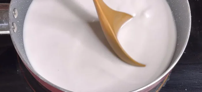 Gently heat coconut milk until warm. (Optional: For thicker coconut milk, add a teaspoon of cornstarch or rice flour).