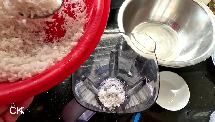 Grind the rice with water (ratio of 1:2 rice to water). Add water gradually and blend until smooth. If using a food processor, work in batches to avoid overheating.