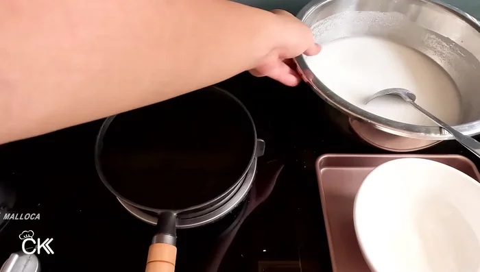 Add optional chopped green onions to the batter.