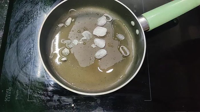 Sauté aromatic herbs and onions.