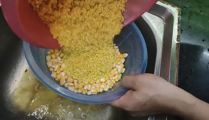 Cook sweet corn with boiling water.