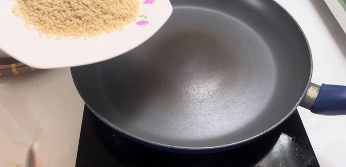 Roast sesame seeds until golden and fragrant.