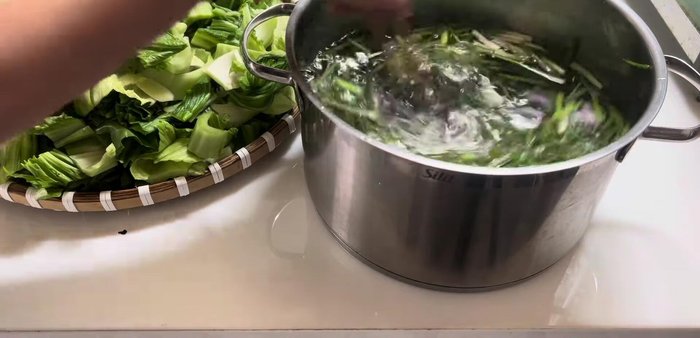 Add the shallots and green onions to the brine.
