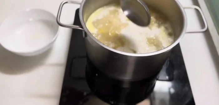Stir in the coconut milk.