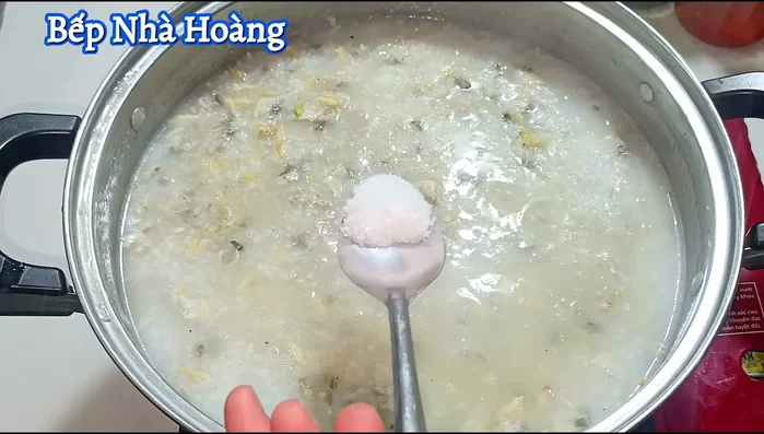 Season the porridge with salt, sugar, sweet powder, and fish sauce to taste.