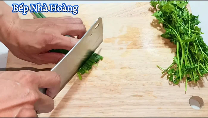 Wash and chop green onions (separate stems and tops).