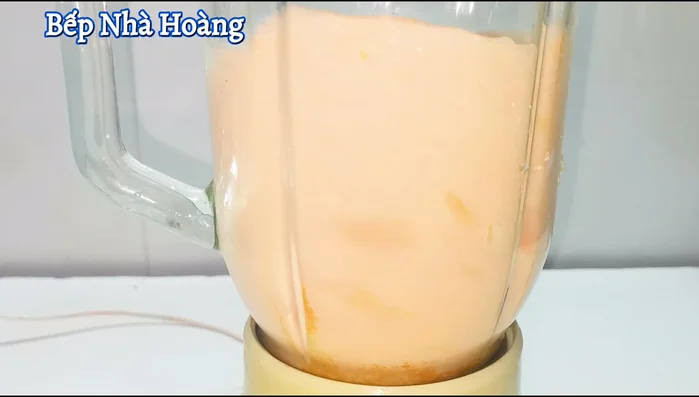 Blend until the ice and mango are smooth.