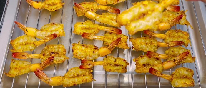 Once completely dried, store in the freezer until ready to use. You can fry or grill when serving.