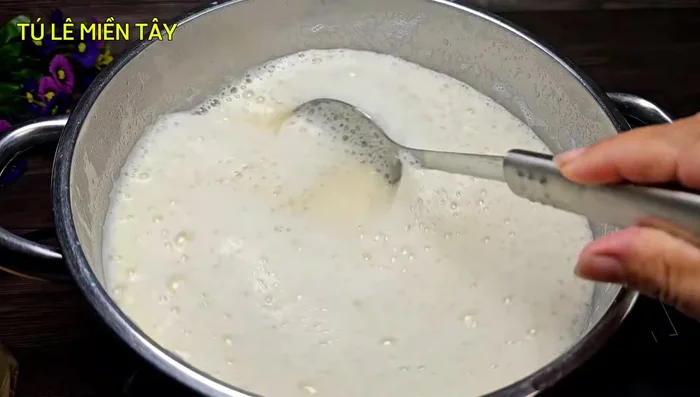 Cook the mixture on the stove for 10 minutes, stirring regularly to prevent sticking and burning.