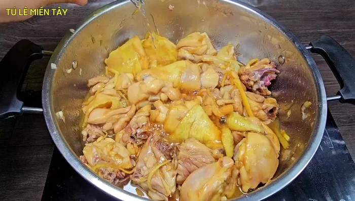 Add boiling water, bring to a boil, then reduce heat and simmer.