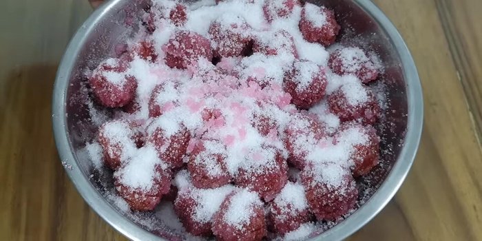 Marinate the plums overnight, stirring occasionally to speed up the process (173.76).