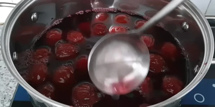 Cook over medium heat until the plums boil, then reduce heat and simmer for another 30 minutes (212.4). Stir occasionally to prevent sticking and to ensure even cooking (225).