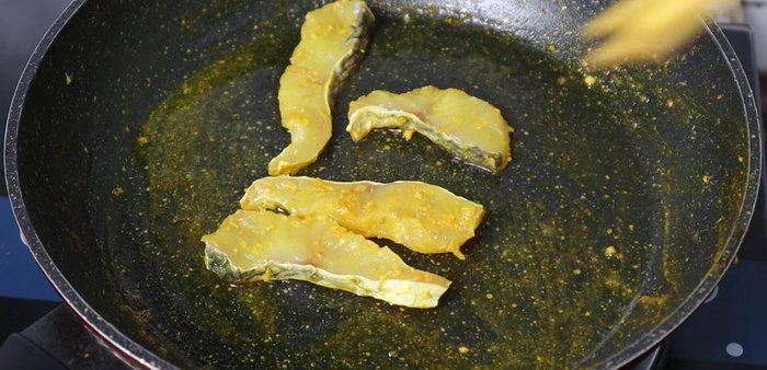 Cook the fish: Pan-fry the marinated fish until cooked through (approx. 6-7 minutes per side).