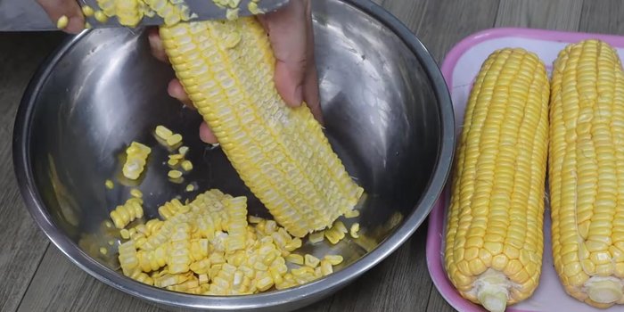 Blend the corn kernels until slightly cloudy. If using younger corn or unsure of the corn's age, add 2 teaspoons of cornstarch to help prevent separation.