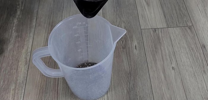Soak chia seeds in hot water to expand. (Basil seeds can be used as an alternative).
