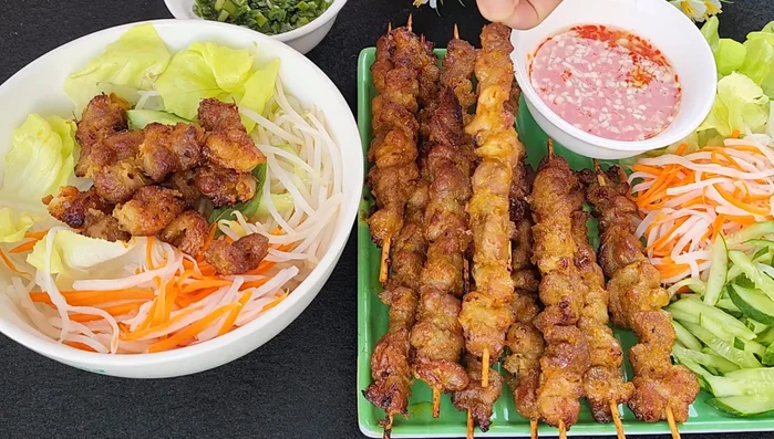 Grill the skewers using an air fryer (or charcoal grill).
